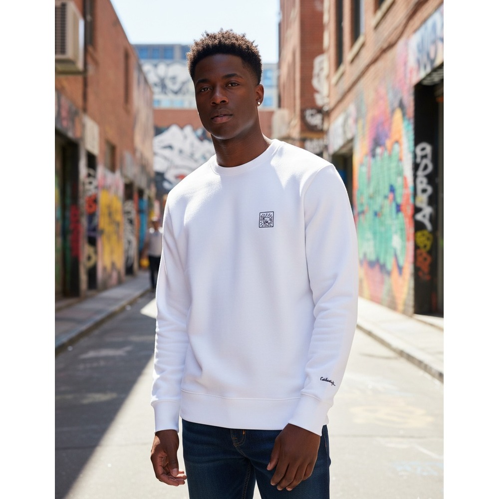 Uniqlo Keith Haring Sweatshirt Adult XS/S White Streetwear Urban Pop Art‎ Collab